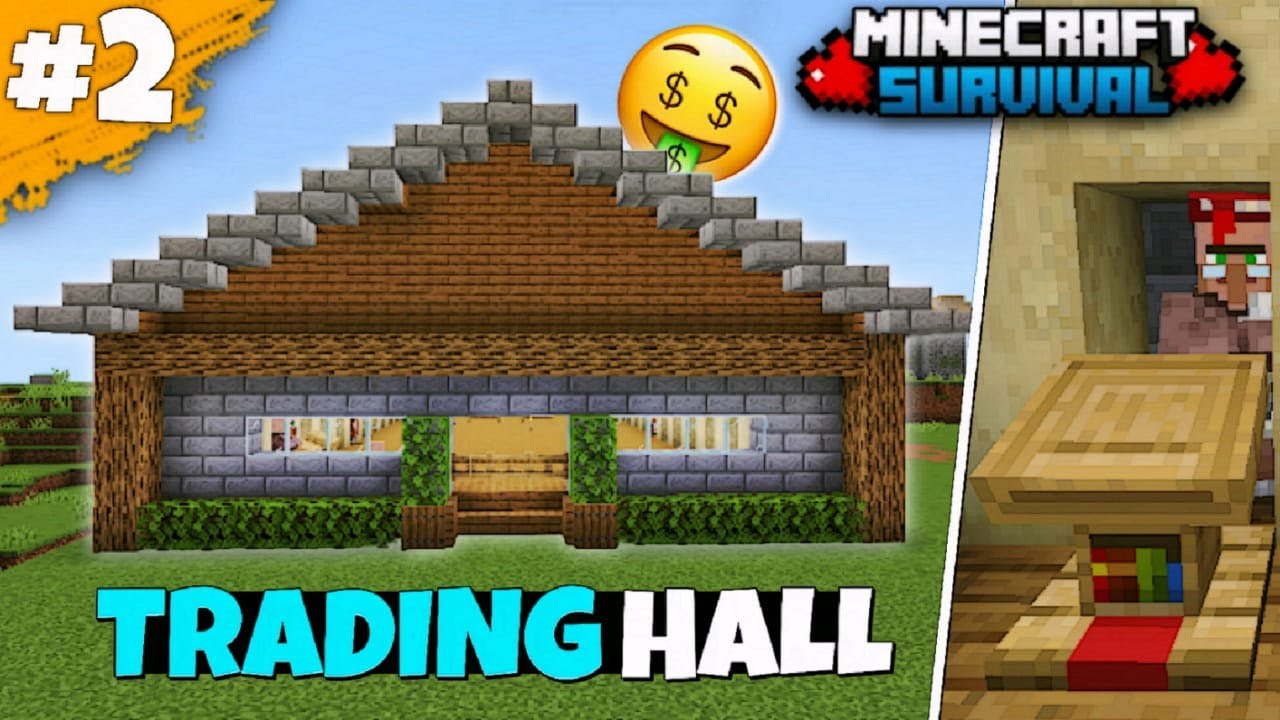 Built an ultimate trading hall in Minecraft Survival🤩| EP-2