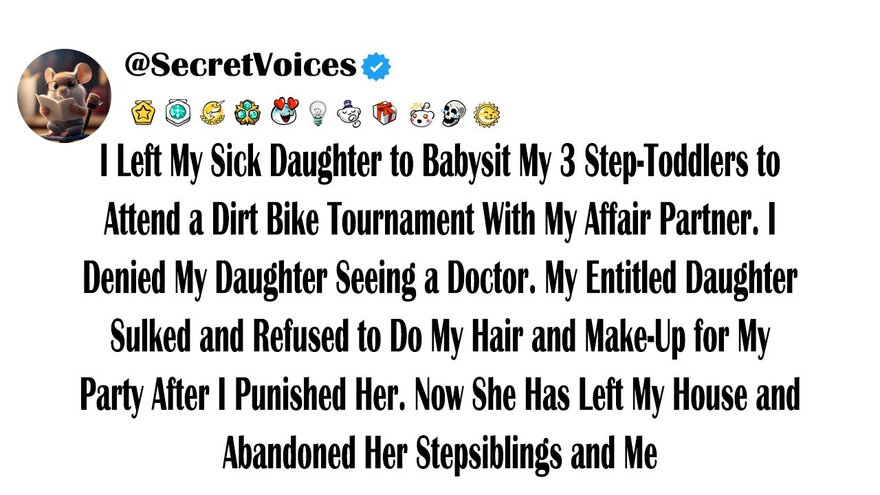 I Left My Sick Daughter to Babysit My 3 Step-Toddlers to Attend a Dirt Bike Tournament With My Af...