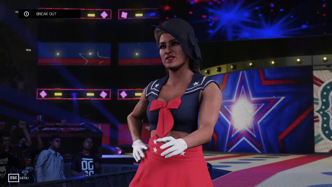 WWE 2k19: Triple H vs. Lacey Evans intergender wrestling ryona