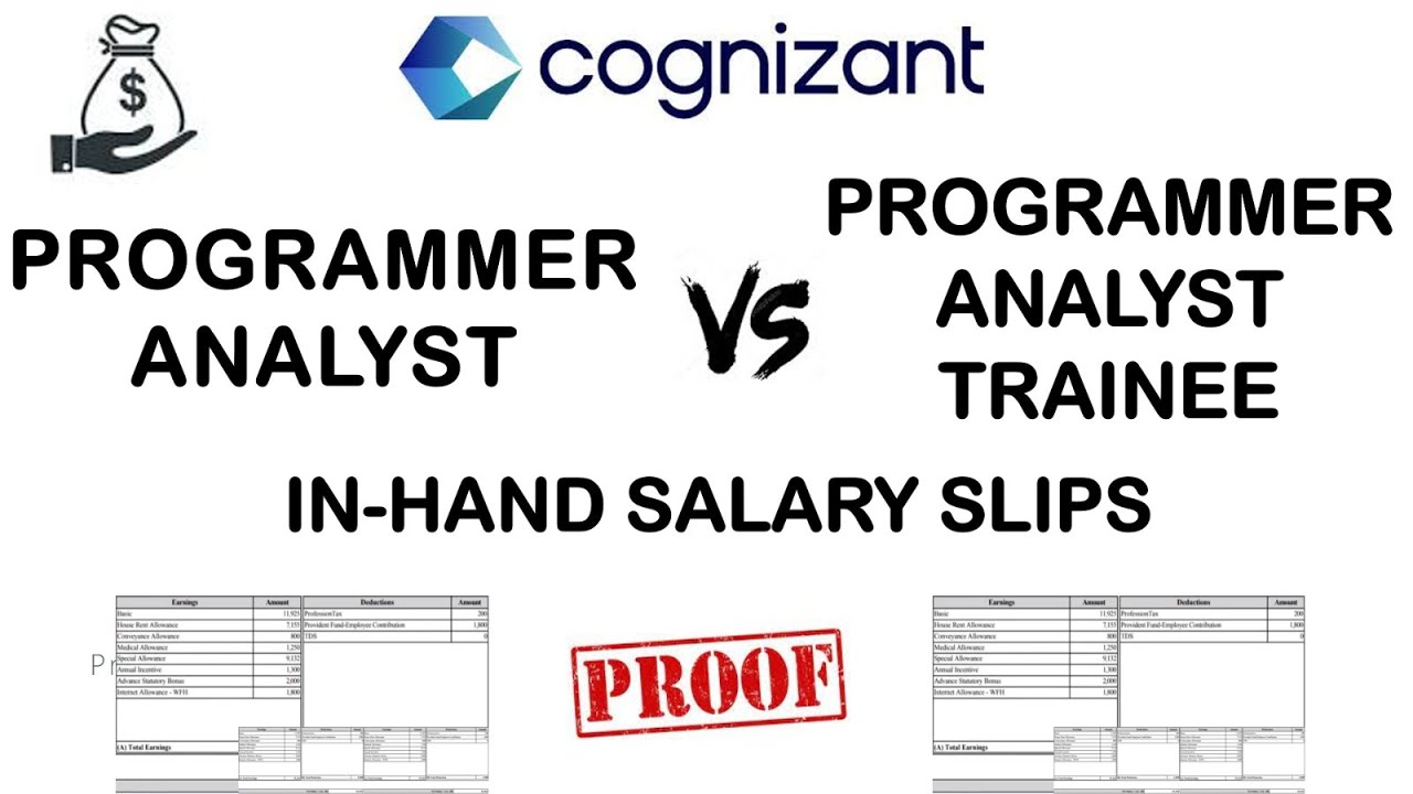 Cognizant Programmer Analyst IN-Hand Salary | Cognizant PA VS  PAT In-Hand Salary with Proof💰💰|