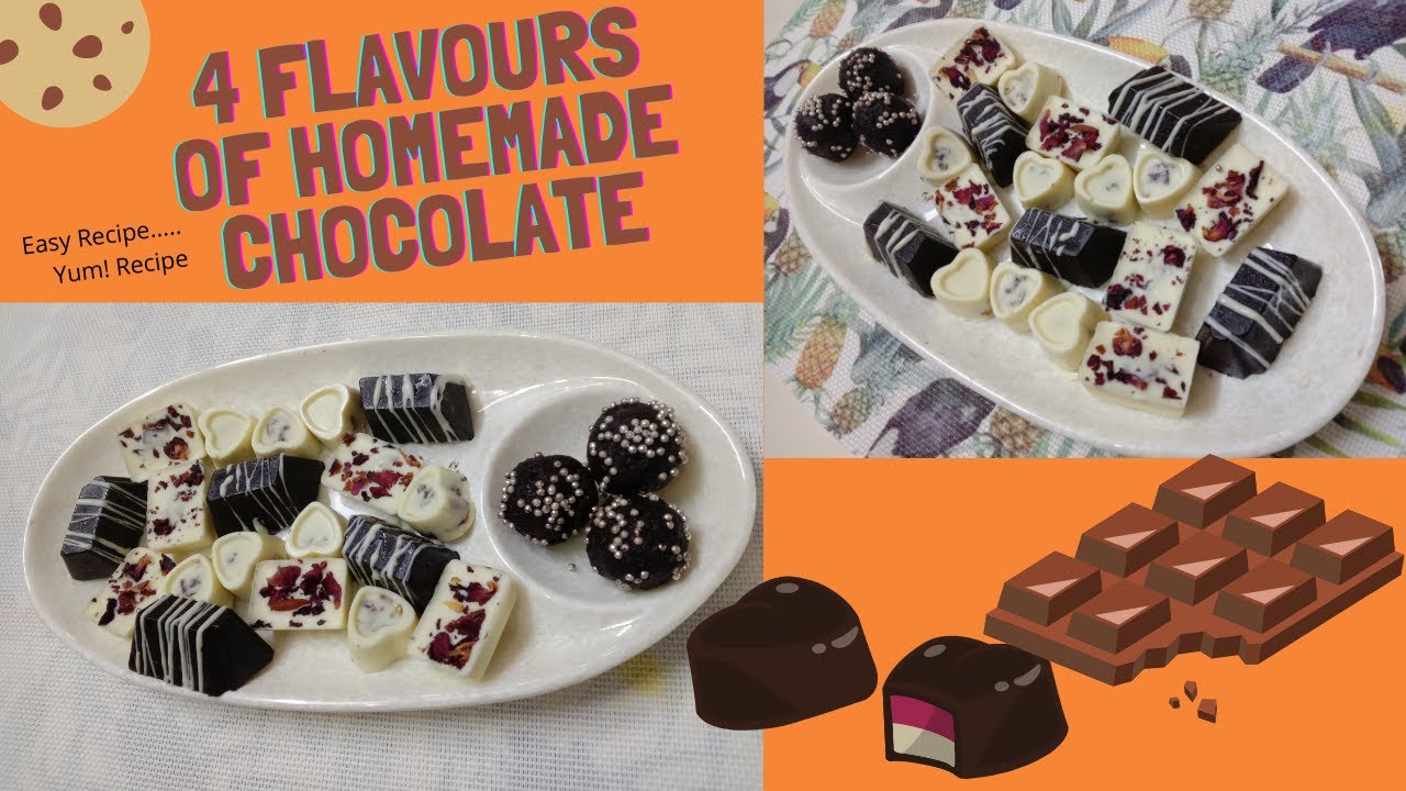 Different flavours of chocolate |Homemade chocolate |Easy Recipe