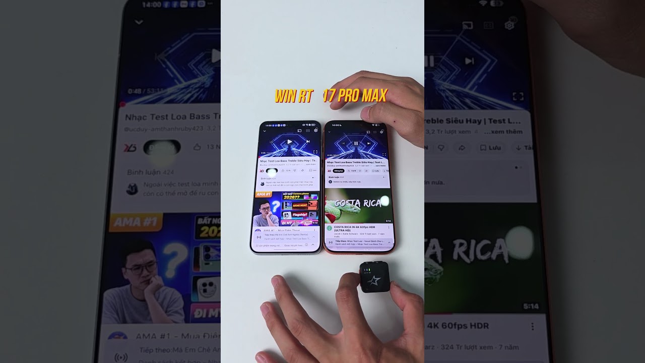 Test loa Honor Win RT vs iPhone 17 Promax 