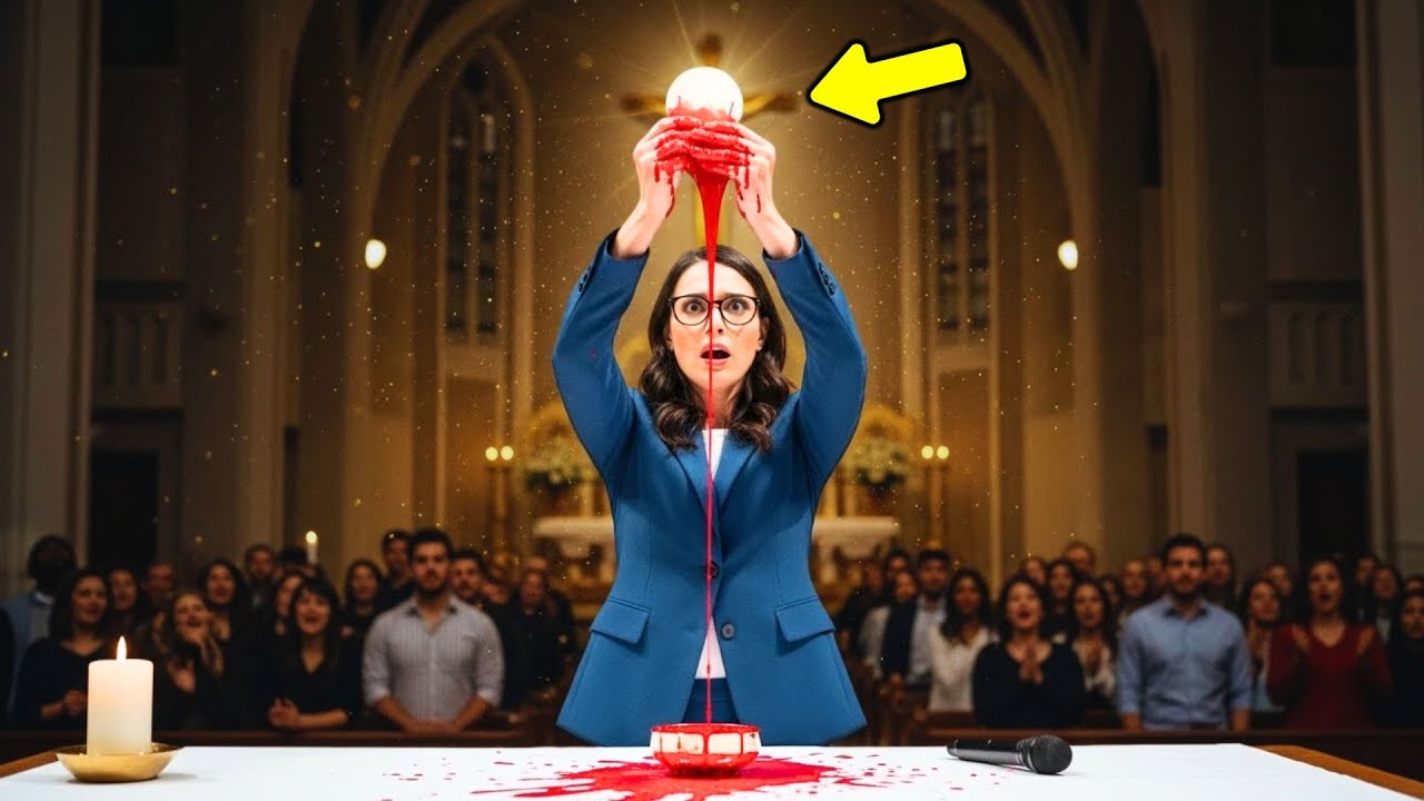 😱 ¡Hostia sangró en la mano de pastora evangélica! Milagro que silenció a toda la iglesia