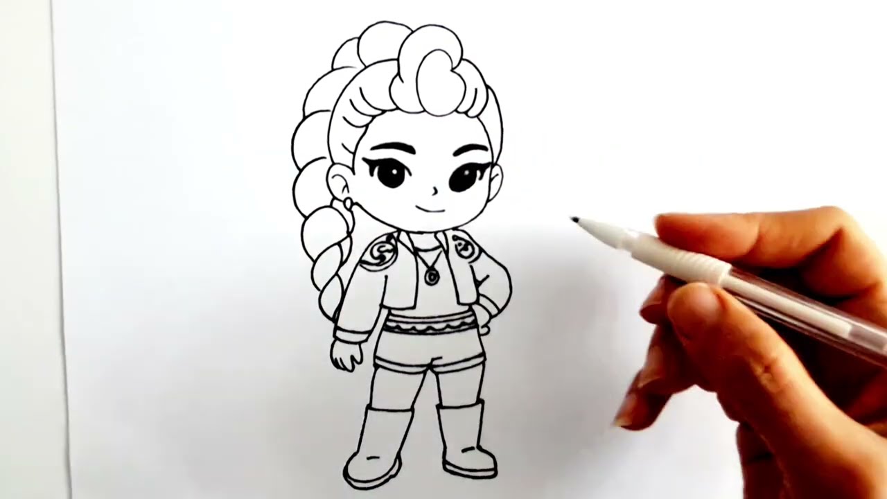 "Roman Style Drawing from Demon Hunters K-Pop Anime | Easy Fan Art Tutorial"/Step-by-Step tutorials 
