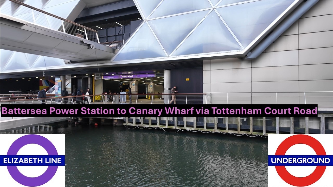 First Person Journey Battersea Power Station to Canary Wharf via Tottenham Court Road #train #london