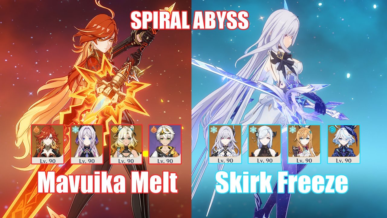 C0 Mavuika Melt  & C0 Skirk Freeze | Spiral Abyss Luna II | Genshin Impact