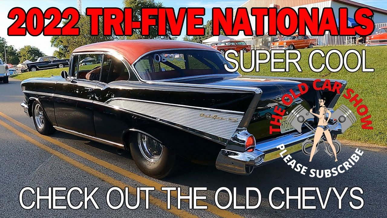 2022 TRI-FIVE NATIONALS SEE LOTS OF 55 56 57 CHEVYS CRUISING COOL OLD RIDES