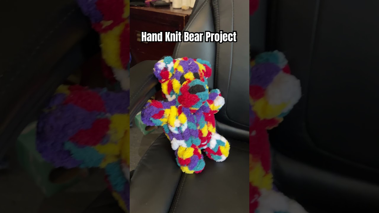 Learn How to Hand Knit A Chunky Yarn Baby Bear #ChunkyYarn #handknitting #DIYTeddyBear