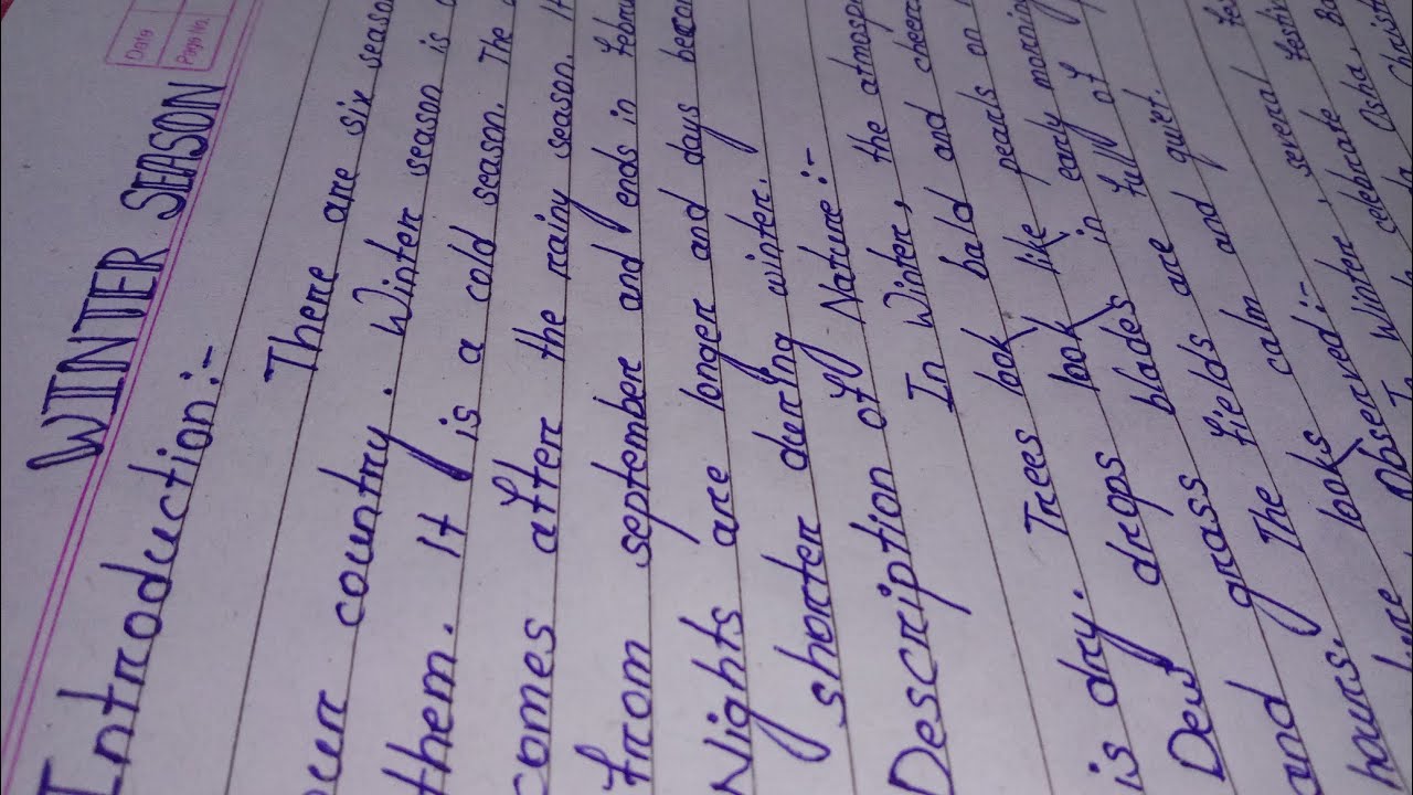 Essay on Winter season । Winter season essay writing...#Sushree education 📖😊