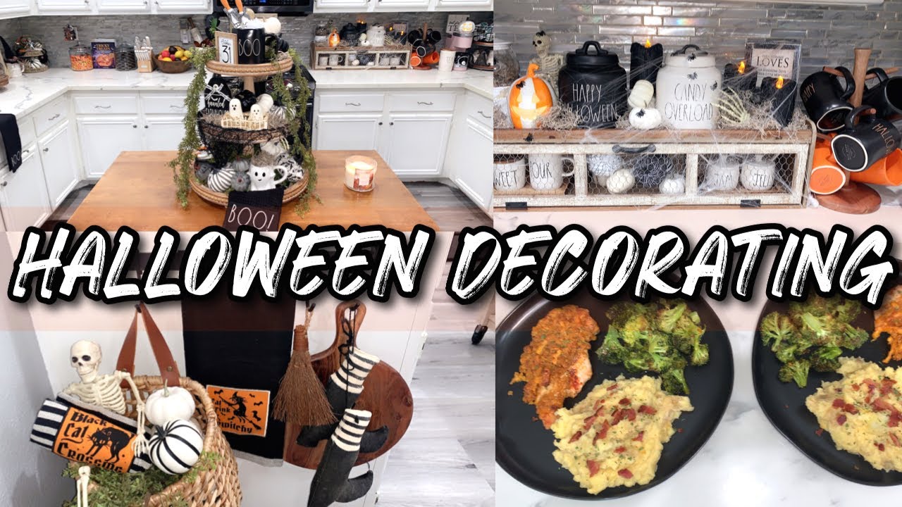 HALLOWEEN DECORATE WITH ME 2021 | FARMHOUSE HALLOWEEN DECOR | HALLOWEEN KITCHEN DECOR
