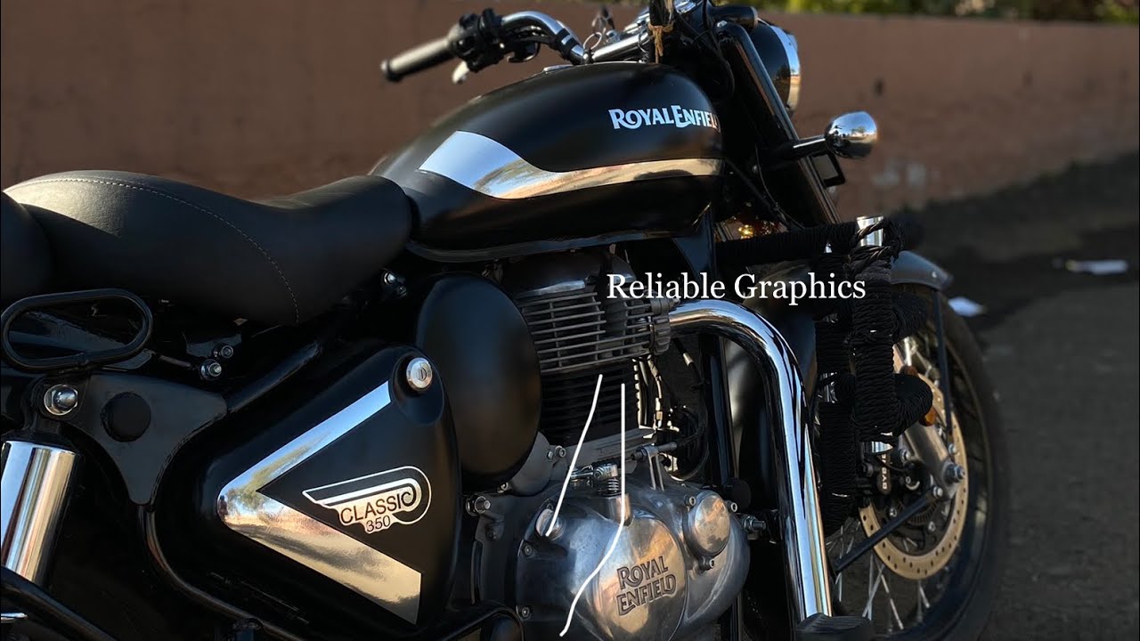 New classic 350 satin black vinyl wrap & chrome sticker | @reliablegraphics1 | bullet | modified