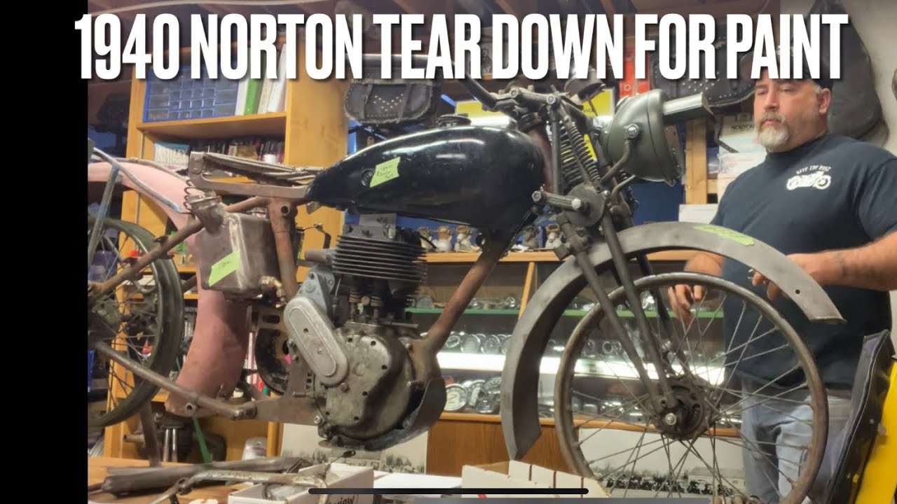1940 Norton 16h restoration war department WD model WW2 . Tearing the mockup down for paint. Part 1