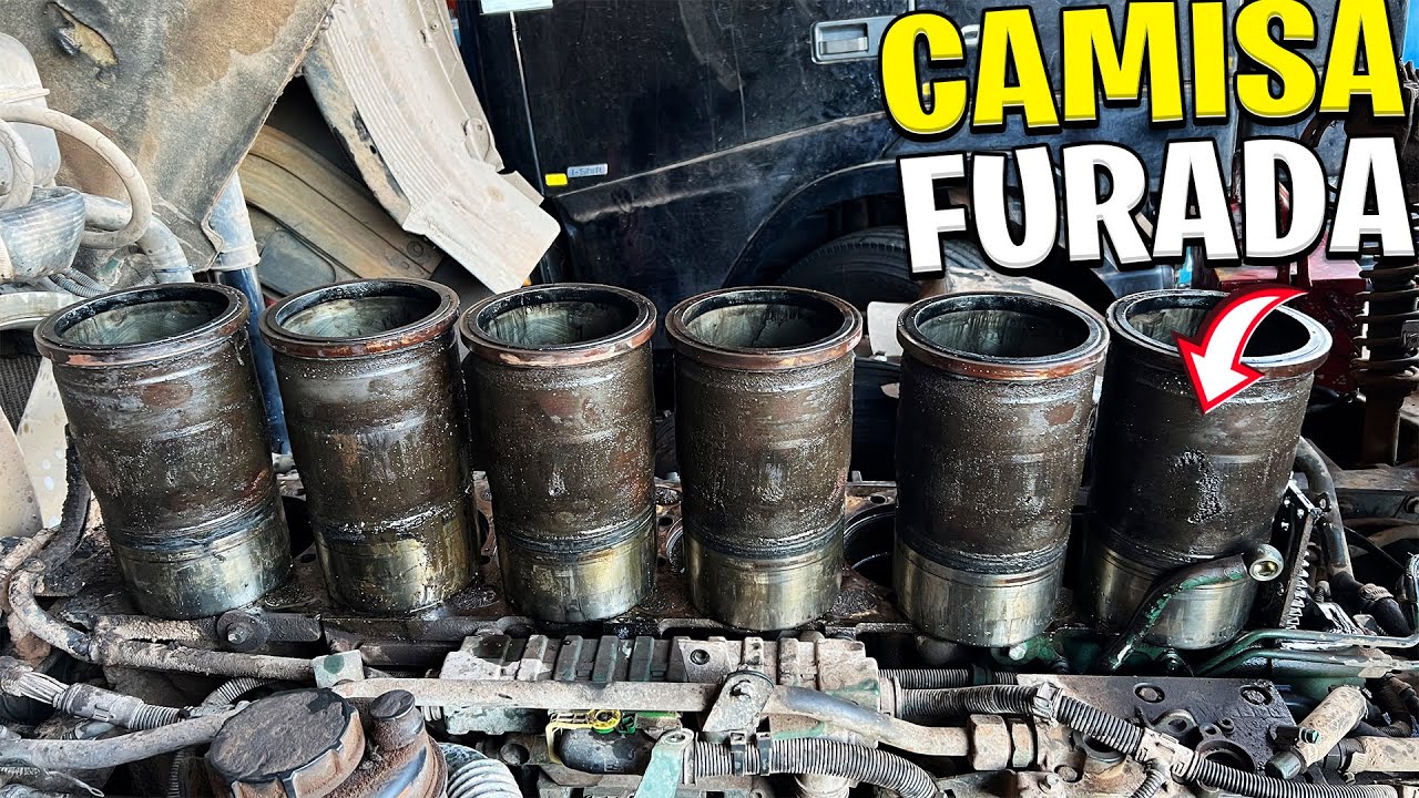 VOLVO 460 COM CAMISA DO MOTOR FURADA ÓLEO NA ÁGUA !!!