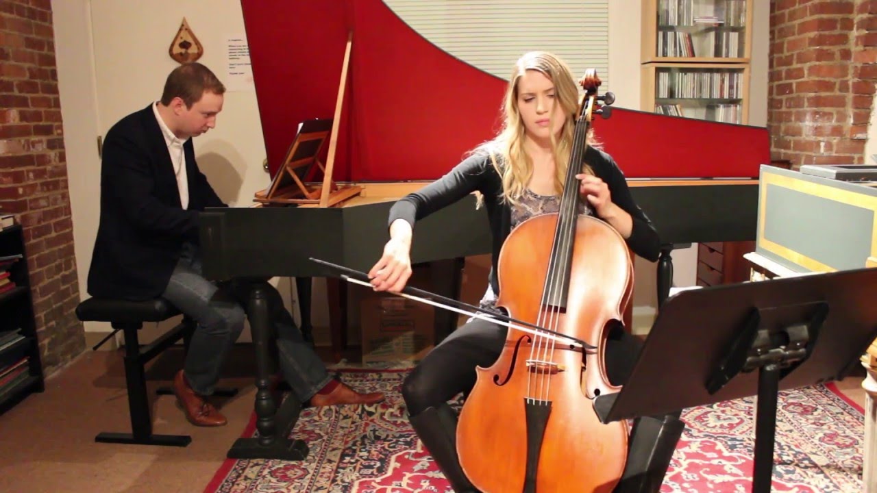 Antonio Vivaldi - Cello Sonata no. 3 in A minor, I. Largo, on baroque cello with harpsichord