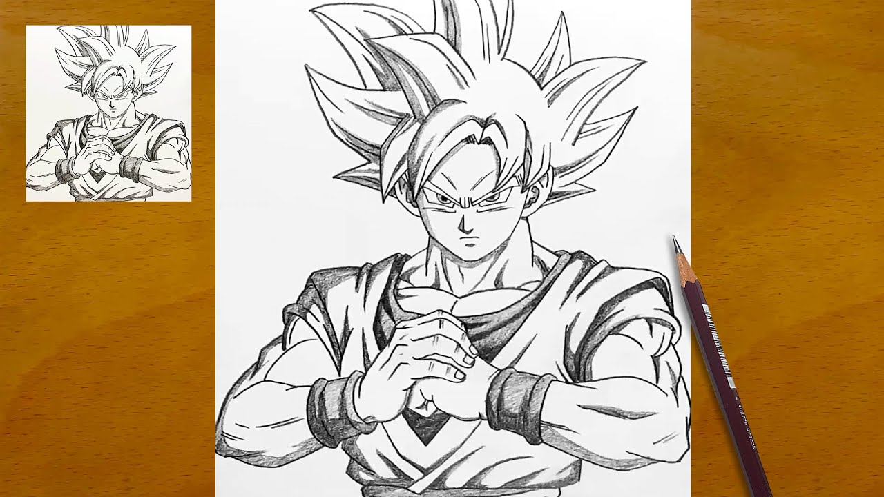 Рисунок Гоку Супер Сайян Бог (Dragon Ball) | Пошаговый рисунок