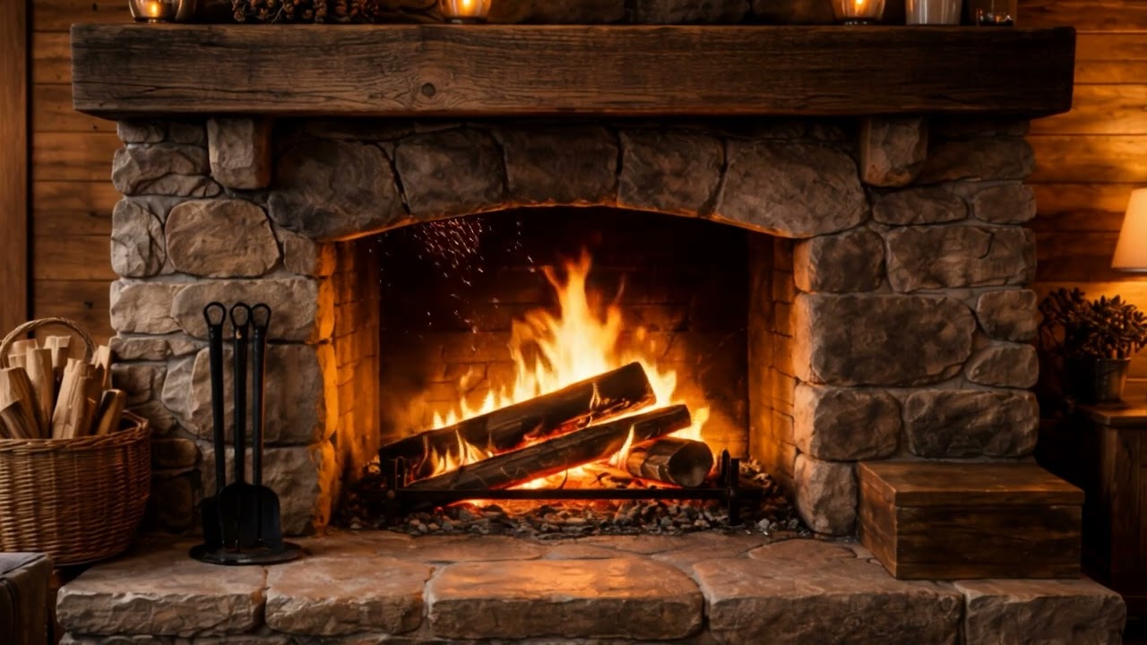 🔥 Cozy Fireplace Close-Up Fire with Crackling Fire Sounds (2 Hours) – Relaxing Ambience
