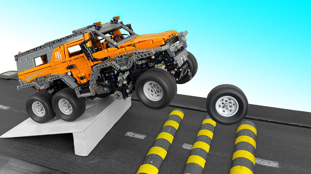 Shaman 8x8 Truck VS vs Ramps. Lego Technic "MOC" CRASH Test