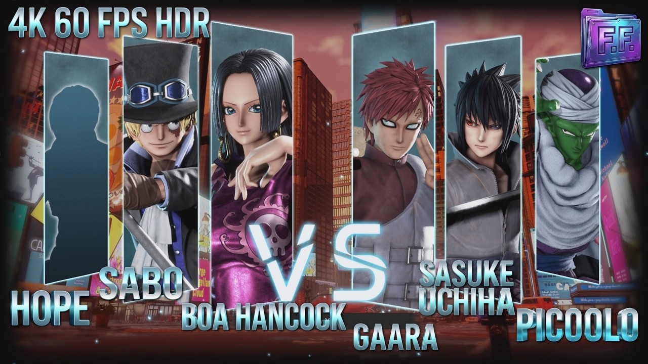 BOA HANCOCK & SABO & HOPE vs  GARA & SASUKE UCHIHA & PICOOLO - Jump Force (2019)