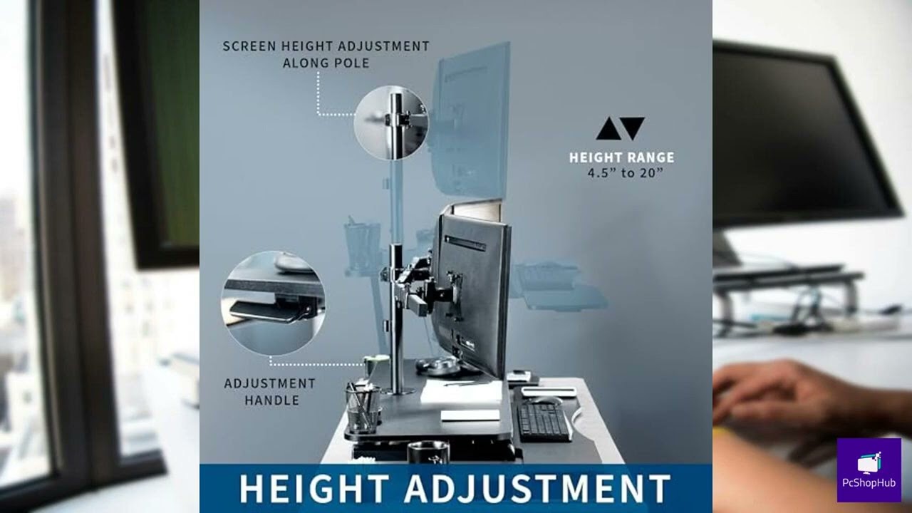 Review - VIVO Height Adjustable 48 inch Standing Desk Converter with Triple Monitor Mount