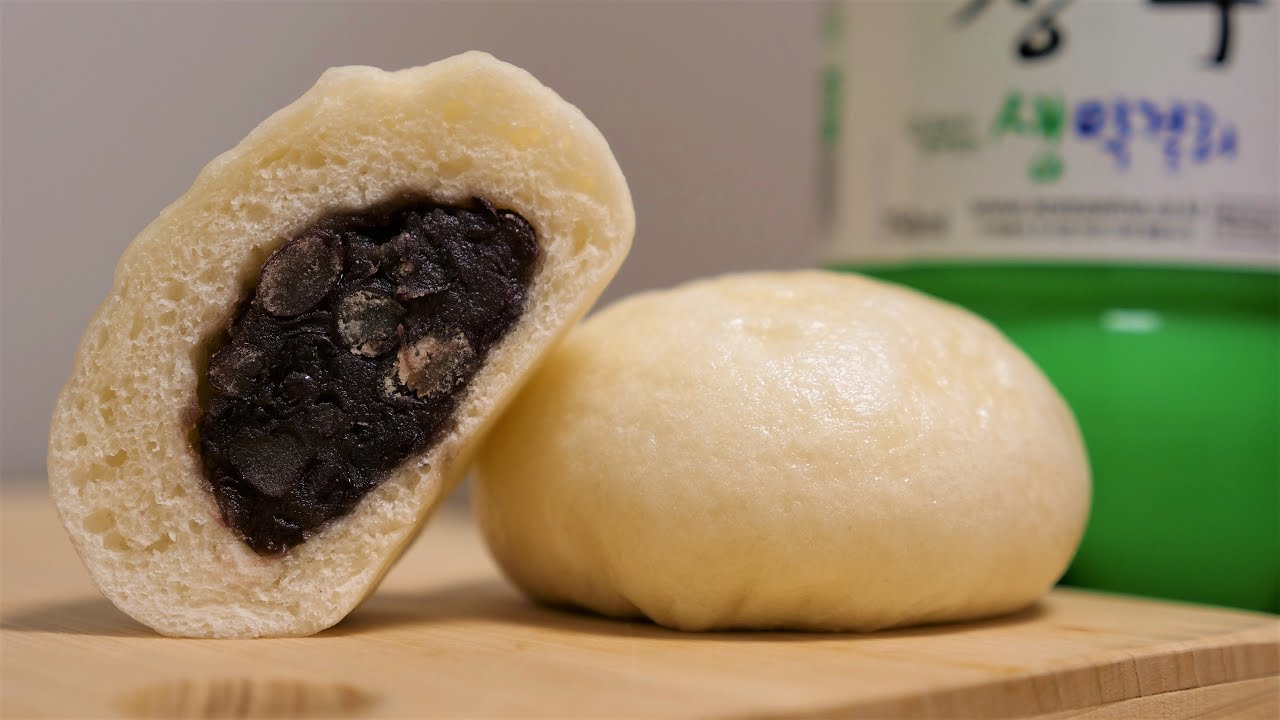 Steamed Bun with Red Bean Paste｜Makgeolli Bread｜jjinppang recipe