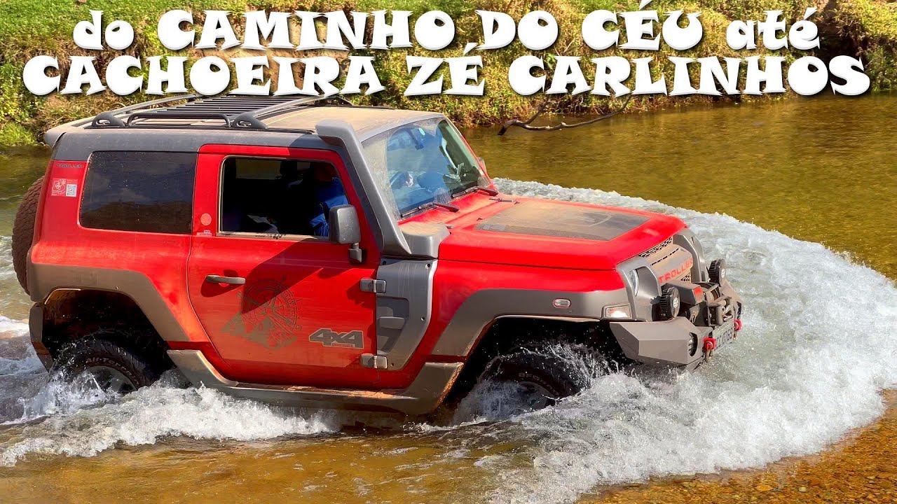 Cachoeira ZÉ CARLINHOS - Rota 4x4 com TRAVESSIAS e POEIRA saindo do CAMINHO DO CÉU!