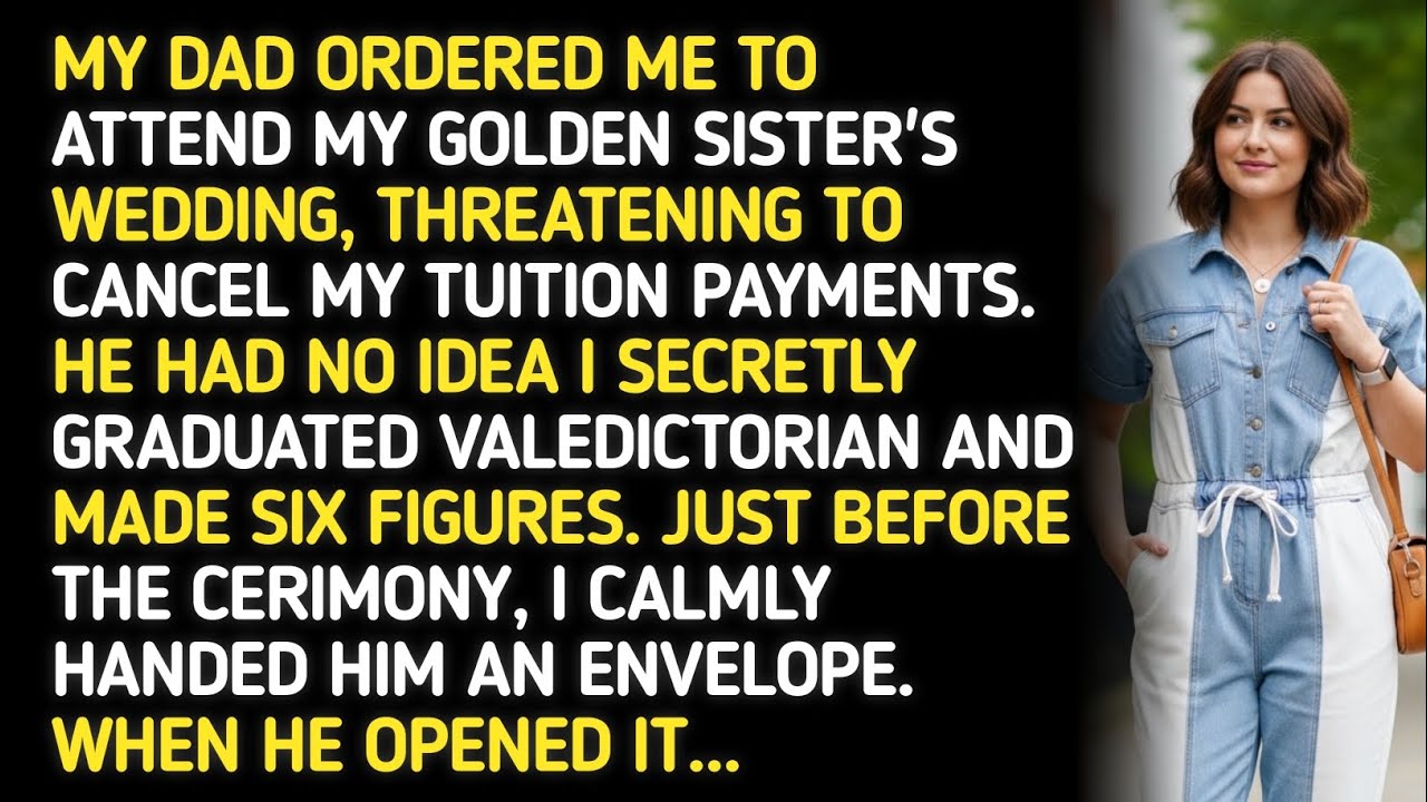 MY DAD ORDERED ME TO ATTEND MY GOLDEN SISTER'S WEDDING, THREATENING TO CANCEL MY TUITION PAYMENTS
