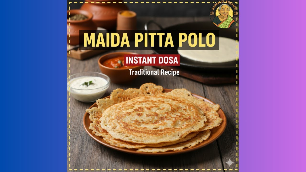 Traditional Instant Dosa | Maida Pitta Polo  - Konkani Recipe