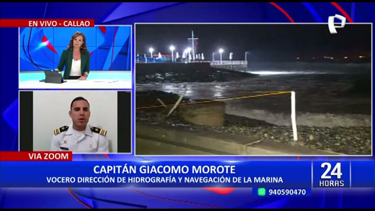 Oleaje anómalo en el Callao: mar se sale en La Punta