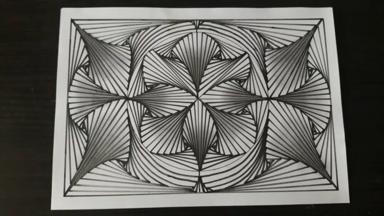 Kolay optik illüzyon çizimi / karakalem çizgi çalışması / görsel sanat / art therapy/ DIY / 3D çizim
