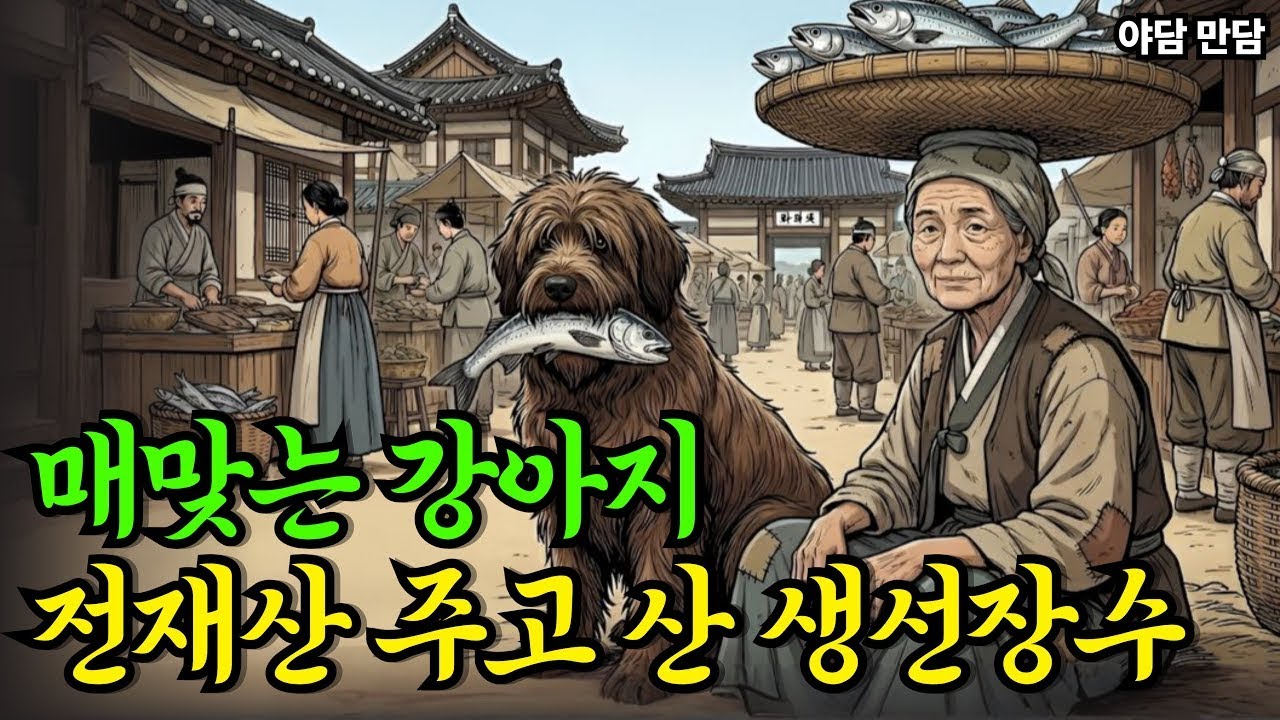 매맞는 강아지 3냥에 사온 생선장수 할머니  야담 만담 옛날이야기 옛날만담 사연