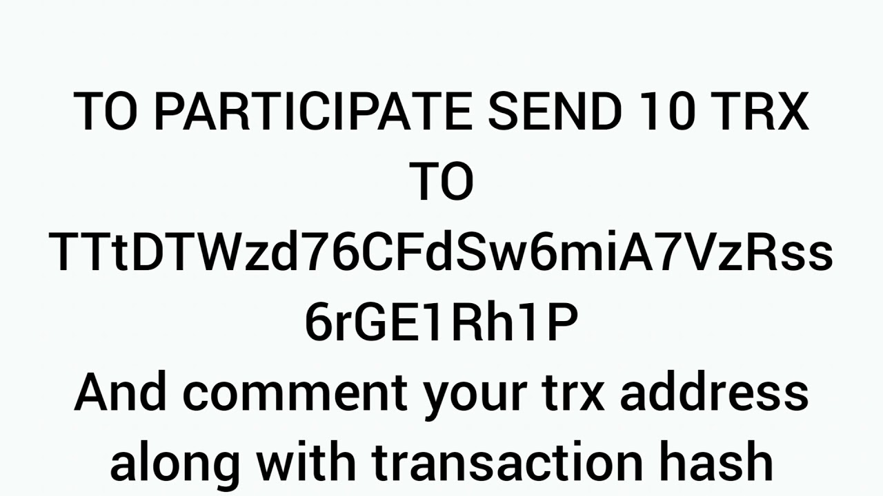 1000 TRX(TRON) GIVEAWAY $60 GIVEAWAY