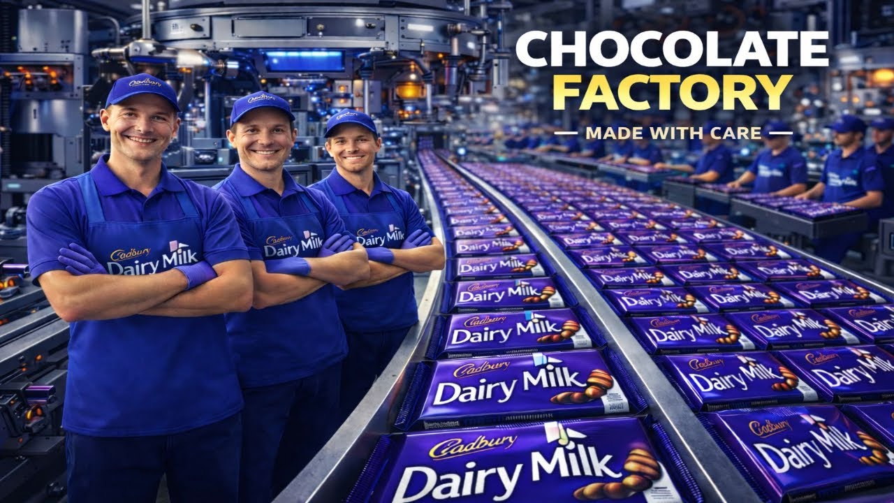 How Millions of Cadbury Dairy Milk Bars Are Made Inside a Factory  #chocolate #dairymilk #howitsmade