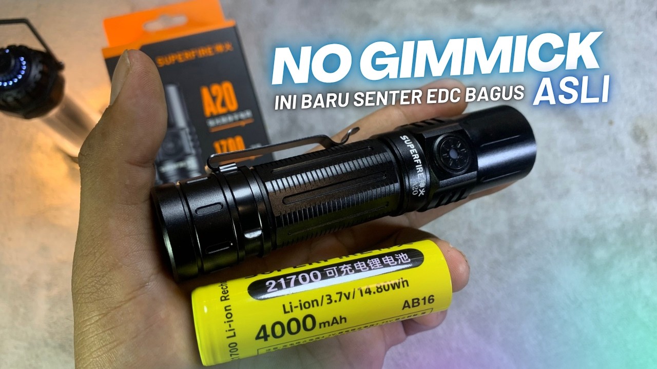 SUPERFIRE A20 SST40 Rekomendasi senter EDC cahaya terang #senter #senterkepala #shorts