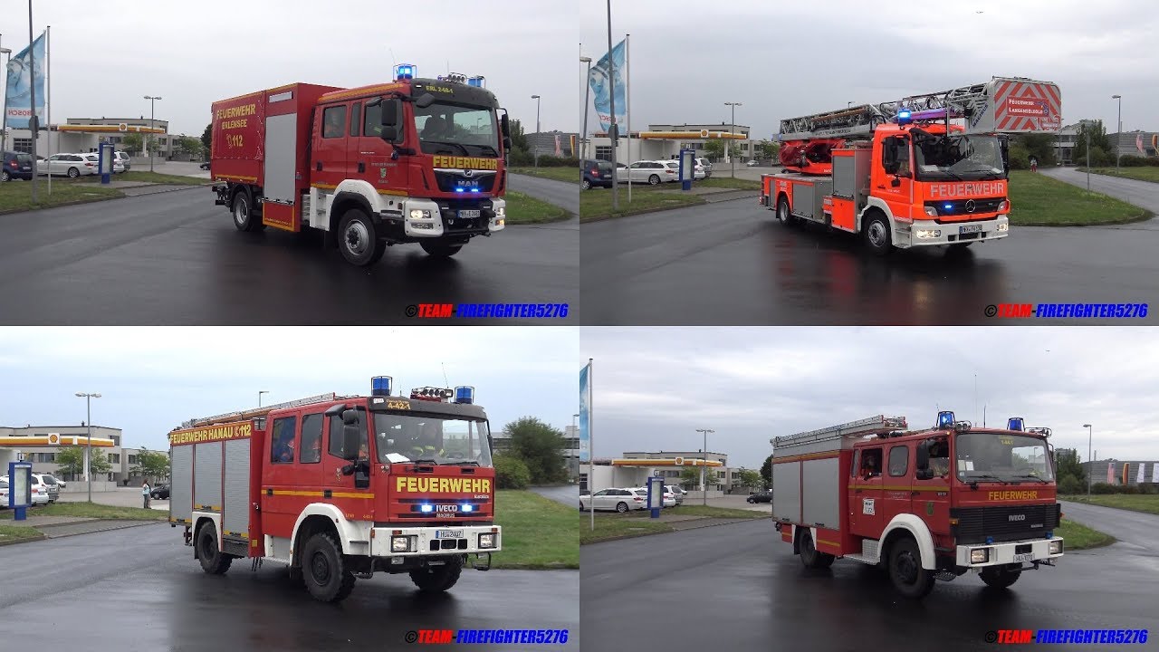 [Feuer bei Möbel Höffner] Großübung der Jugendfeuerwehren aus dem Main Kinzig Kreis
