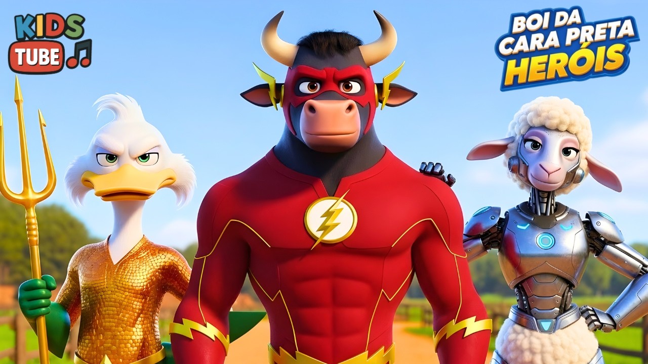 Música Infantil | O Boi da Cara Preta - Aquapato e Ovelha Ciborgue, juntos com Flash Boi | Desenho