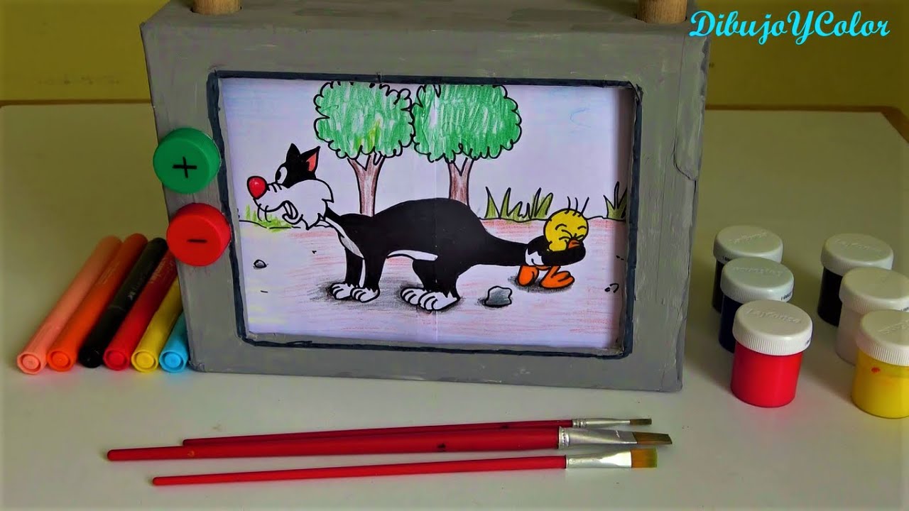 Como hacer una televisión de cartón que funcione/ proyectos caseros