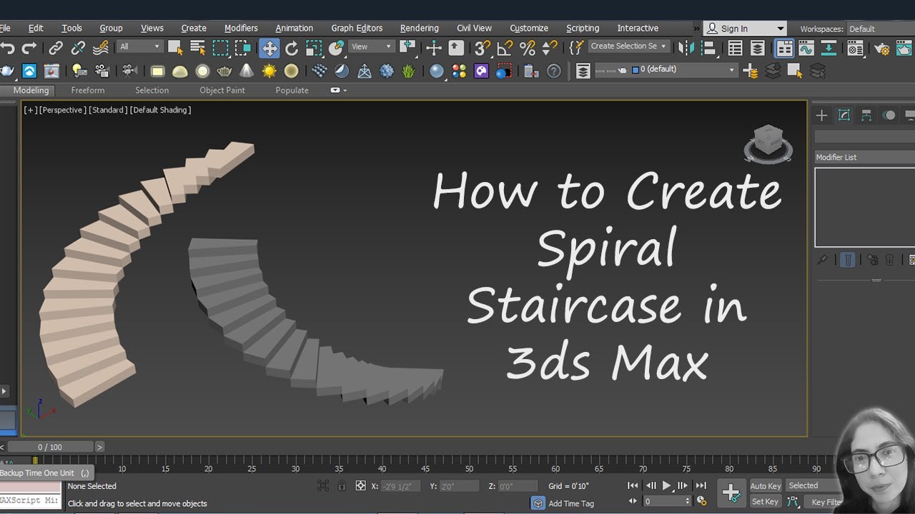 Как создать винтовую лестницу в 3ds Max #3dsmax