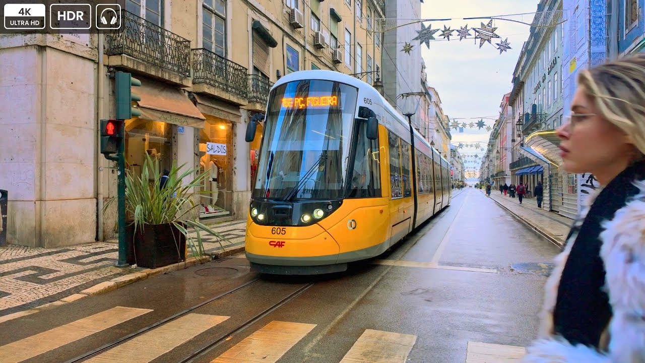 Lisbon Downtown Walk 2026 ☁️ Martim Moniz to Restauradores via Baixa | 4K HDR