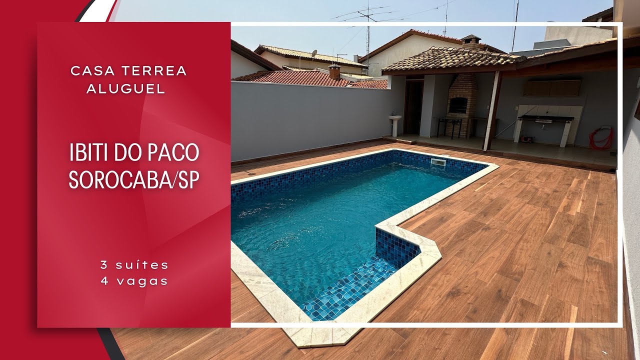 Casa térrea para locação em Condomínio📍Ibiti do Paço #sorocaba #casa #piscinas #gourmet #familia