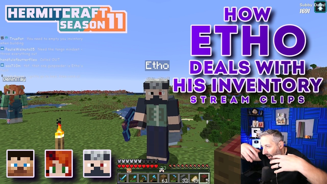 How Etho Deals With His Inventory | Stream Clips | Hermitcraft Season 11