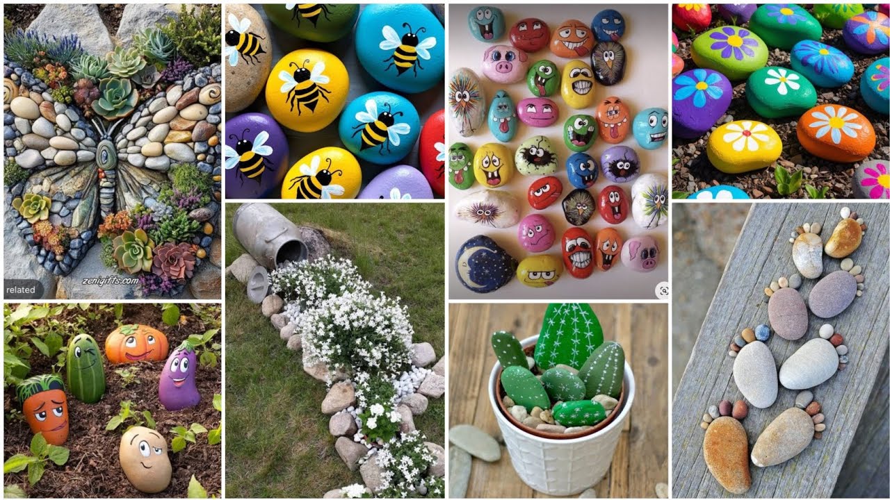 Stone decoration ideas for garden | stone art for garden | garden decoration ideas