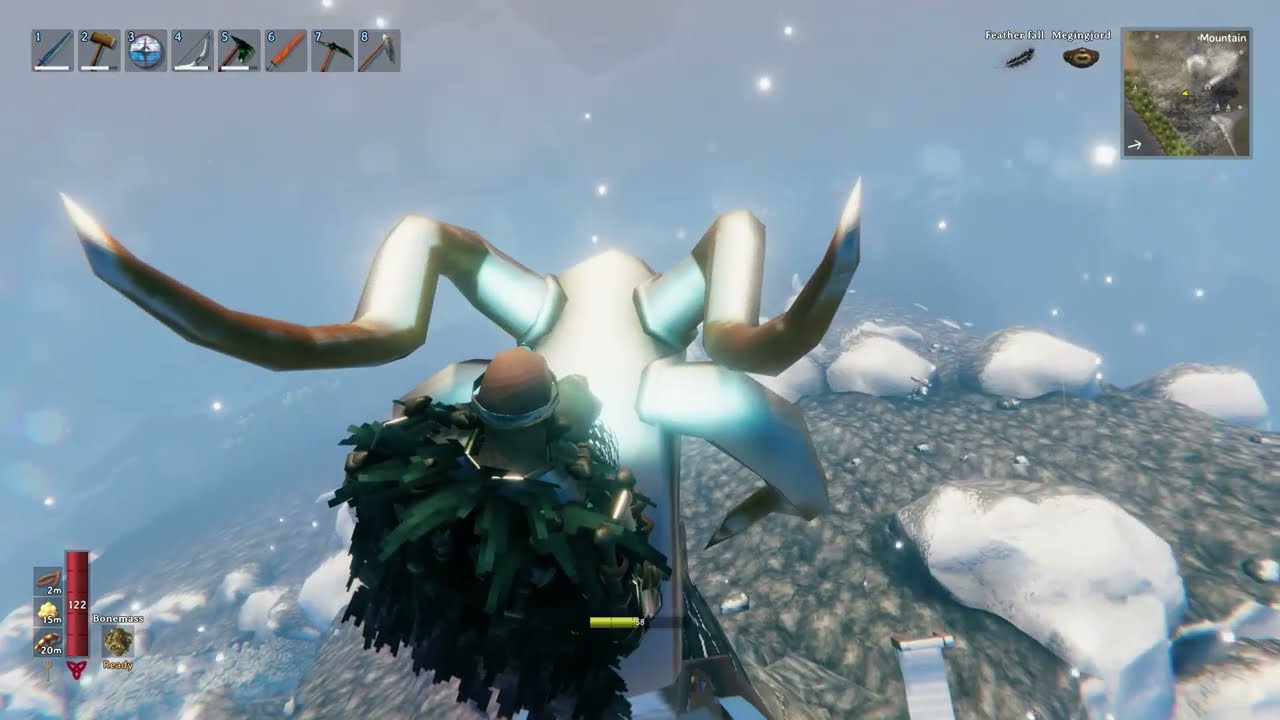Valheim - Will Drakkar boat fly? Ski jump time from the tallest Valheim mountain once again