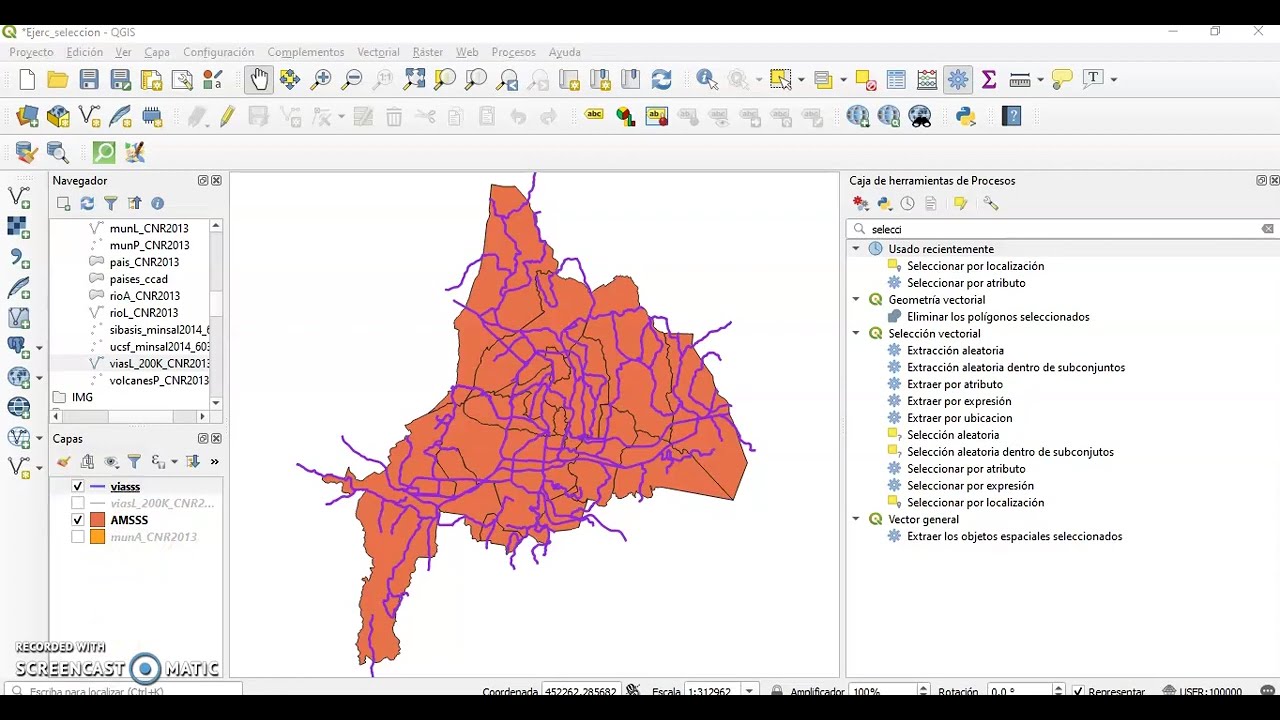 Selección por atributos y por localización en QGIS