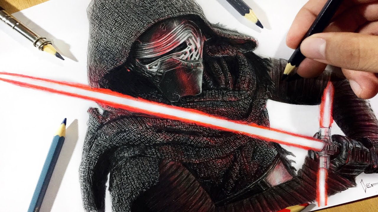 COMO DIBUJAR A KYLO REN DE  STAR WARS / How to draw KYLO REN