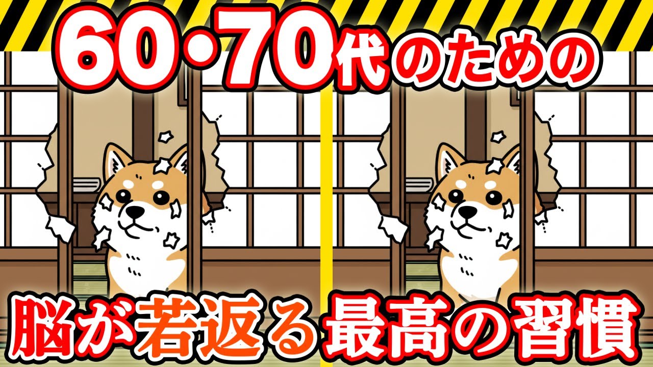 🧑‍⚕️【脳年齢】眠った脳を一瞬で覚醒！60代・70代の「若返り」目覚まし間違い探しで脳トレ！No.120