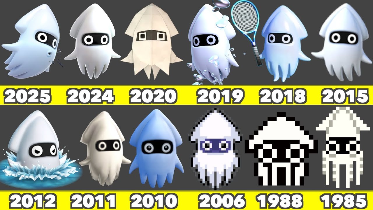 Evolution of Blooper Game Graphics In Nintendo Games (1985-2025)
