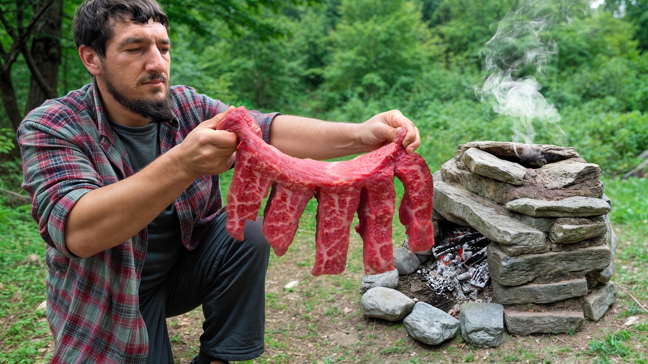 Surrounded by Nature: Cooking The Juiciest Beef on a DIY Stone Oven