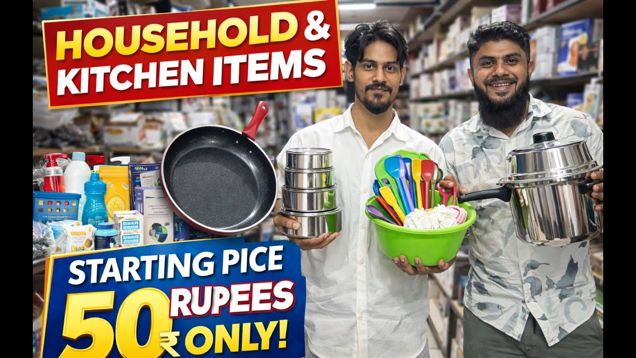Mumbai ka sasta shop Sahil bazar me household kitchen item all new items, ￼￼