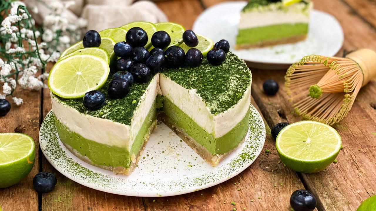 CHEESECAKE MATCHA Y LIMA (VEGANA y DELICIOSA) 💚