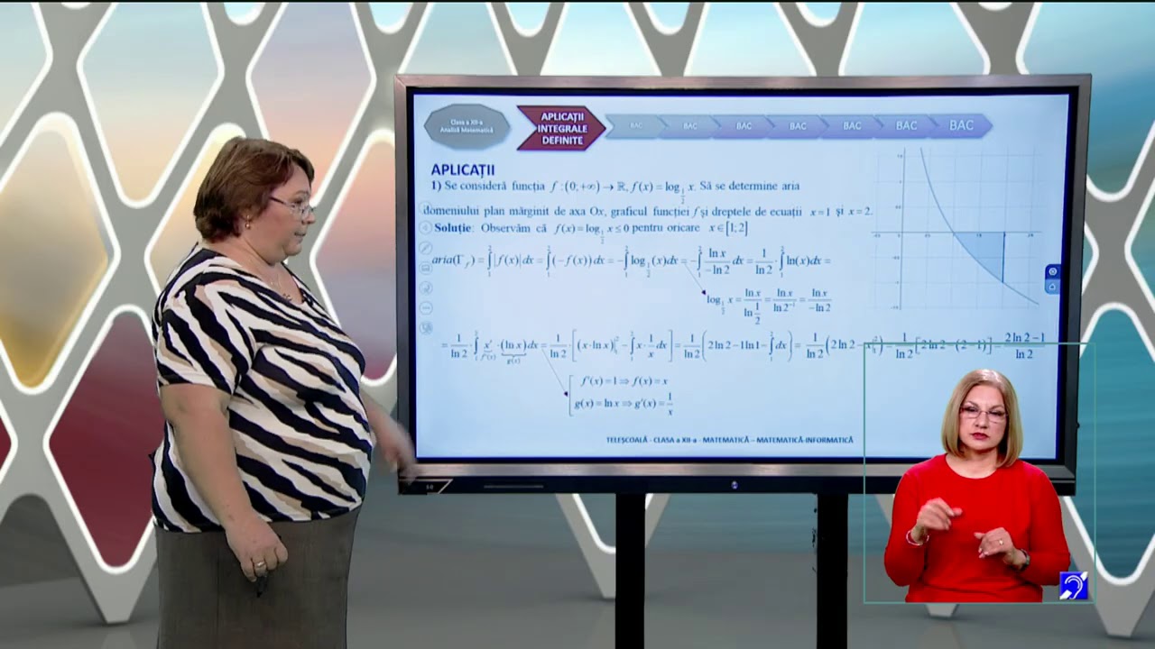 TeleŞcoala: Matematică clasa a XII-a – Aplicaţii ale integralelor definite – Aria unei suprafeţe